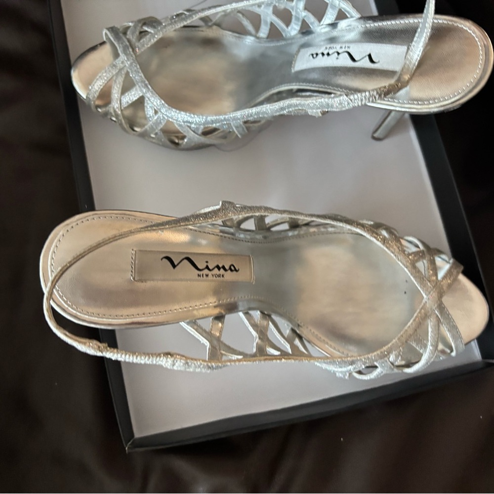 Nina Silver Strappy Sandals